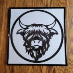 Framed Highland Cow Carved LP Record
