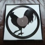 Framed Rooster Carved LP Record