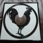 Framed Rooster Facing Right 1 Carved LP Record